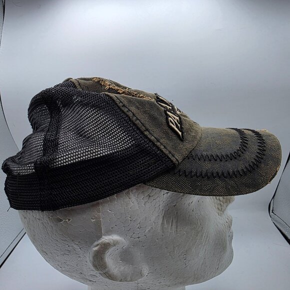 Panama Jack Mens One Size Gray Black Distressed Mesh Trucker Hat Adjustable - Picture 4 of 9